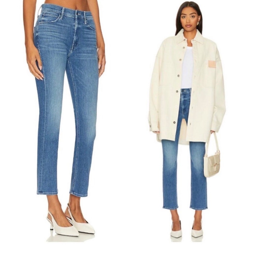 Mother The Mid Rise Dazzler Ankle Jeans Wish On A Star Blue sz27 1686-104 camp